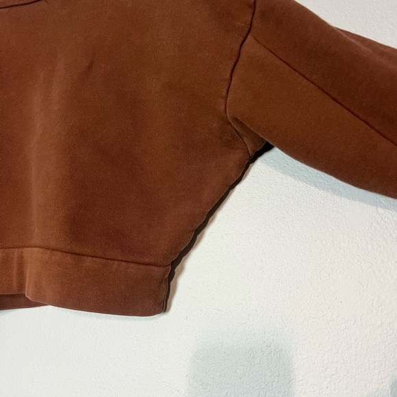 Reformation Brown Cropped Sweatshirt Size XS Flaw Discoloration - Picture 3 of 10